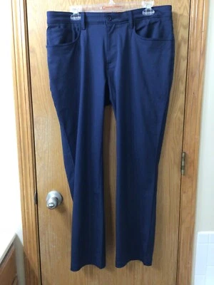 PERRY ELLIS Jack Nicklaus 聚酯纤维混纺高尔夫裤 36 x 29 英寸蓝色带口袋 — 第 1/4 张图片