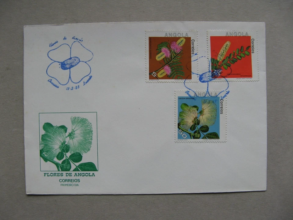 ANGOLA, cover FDC 1983, flowers - Image 1 of 1
