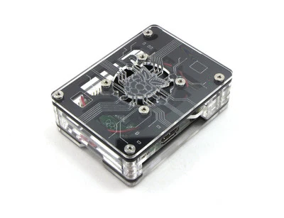 Zebra Virtue Case ~Black Ice~  for Raspberry Pi 4, 3, B and B+  with Fan - Image 1 of 4