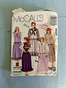 UNCUT VINTAGE MCCALLS 4628 Sz 16 18 20 DROP WAIST DRESSES SEWING PATTERN 80s - Picture 1 of 5
