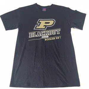 Purdue Boilermakers NCAA 2008 Blackout Tshirt Double Sided Small Black Boiler Up - Picture 1 of 7