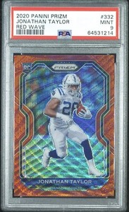 2020 Panini Prizm Red Wave Prizm Jonathan Taylor RC PSA 9 (146/149)