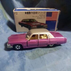 Tomica Blue Box Made In Japan Cadillac Fleetwood Broughham Purple Expedited Ship