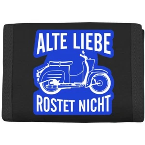 Geldbörse mit Aufnäher Alte Liebe rostet nicht Moped Kult DDR Osten Schrauber - Bild 1 von 3