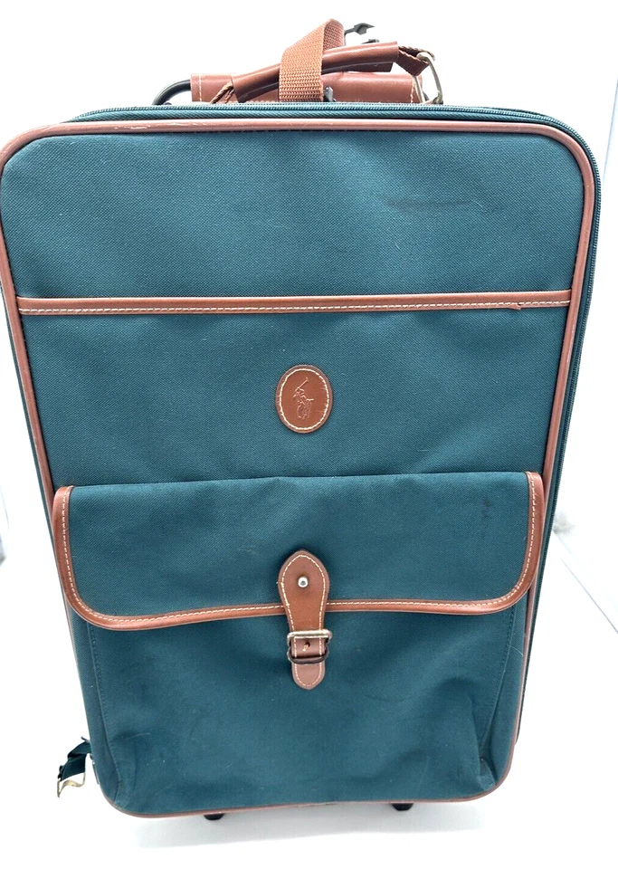 Polo Ralph Lauren Luggage Vintage Rolling Travel Bag Suitcase Green - Image 1 of 4