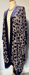 Boutiques Ladies silk/velvet leopard long jacket, Navy, Christmas sale. Limited - Picture 1 of 1