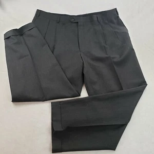 JOS. A. BANK Cashmere Blend Wool Pants Pleated Cuffed 42x29.5 (has small holes) - Picture 1 of 12