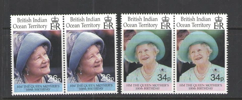 2000 BRITISH INDIAN OCEAN TERRITORY Scott # 223-224 { QUEEN MOTHER } STAMPS MNH Cover