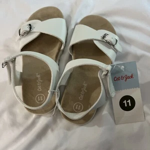 Nuevas sandalias blancas Cat & Jack para niñas pequeñas talla 11 - Imagen 1 de 4