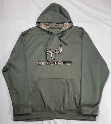 Sudadera con Capucha Real Tree Camuflada Para Hombre Talla XXL Verde Ligera Cordón Foto 1 de 4