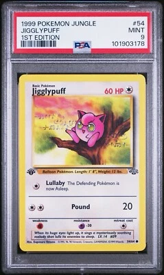 PSA 9 Jigglypuff 1999 Jungle 1st Edition Pokemon Card - Image 1 of 3