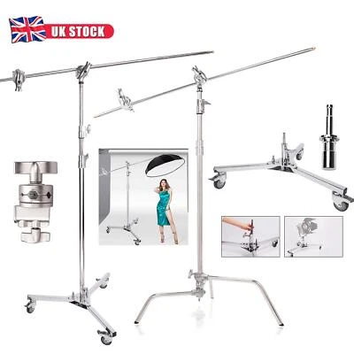 Studio C-Stand Boom Arm Century Stand Heavy Duty Dolly Turtle Base Wheels Photo - Image 1 of 4