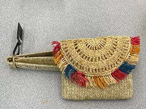 Inc $64 nuovo con etichetta borsa da cintura marsupio paglia naturale piccolo - Foto 1 di 5