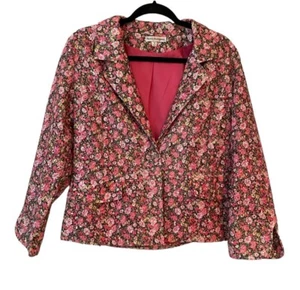 Blazer chaqueta vibrante con textura multicolor floral talla M Nicole Alexander para mujer - Imagen 1 de 7