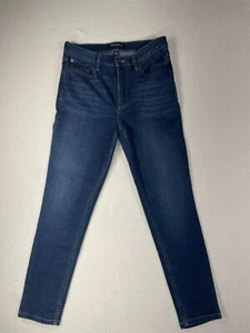 Pantalones de mezclilla para mujer Calvin Klein tiro alto ajustados Repreve azul lavado oscuro talla 12/31 - Imagen 1 de 13