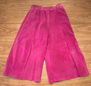 Vintage Diani Petities Fuschia Wildleder Culotte Gaucho weites Bein Hose Gr. S - Bild 1 von 8