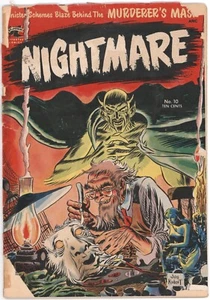 Nightmare #10 (St. John, 12/1953) low grade, spine split, Joe Kubert cover - Picture 1 of 8