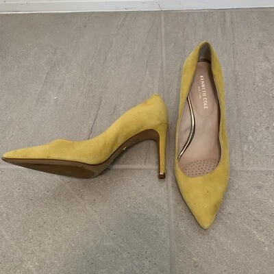 Kenneth Cole Yellow High Heel Suede  Pumps Size 9.5 Foto 1 de 4
