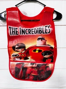 The Incredibles Kids Red Vinyl Apron Cooking Crafts Handmade Mandil - Picture 1 of 5