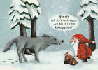 Postkarte: Henrike Wilson - Rotkäppchen / Weihnachtsmann / Wolf / Schnee