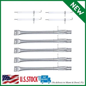 BBQ Gas Grill Burner Tube And Igniter Replacement Parts Kit For Brinkmann 5 Pack - Picture 1 of 9