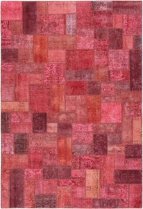 Patchwork Handgeknüpfter Perserteppich 298x199 cm-Orient,Carpet,Rug,Vintage,Rot - Picture 1 of 8