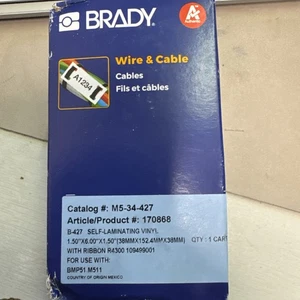 Brady M5-34-427 Etikett für BMP51/M511 Drucker 38 x 152,4 x 38 mm (Durchmesser) - Bild 1 von 2