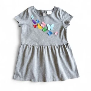 Hanna Andersson Sunny Day 3D Popover Top Butterfly Shirt Girls 140 size 10 Gray - Picture 1 of 9