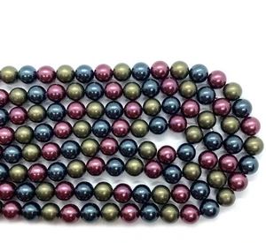 Cuentas sueltas de perlas multicolor de 12 mm concha del Mar del Sur 15" AAA - Imagen 1 de 1