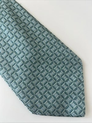 "Corbata de seda geométrica texturizada verde resorte John W Nordstrom hecha a mano en Italia 58""" Foto 1 de 4