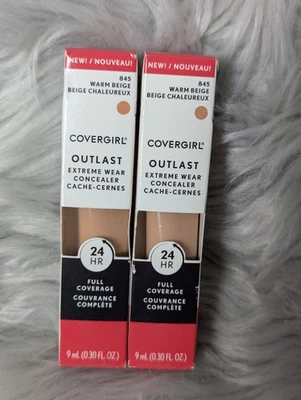 2 COVERGIRL Outlast Extreme Wear Concealer WARM BEIGE 845 Shelfpulls - Image 1 of 4