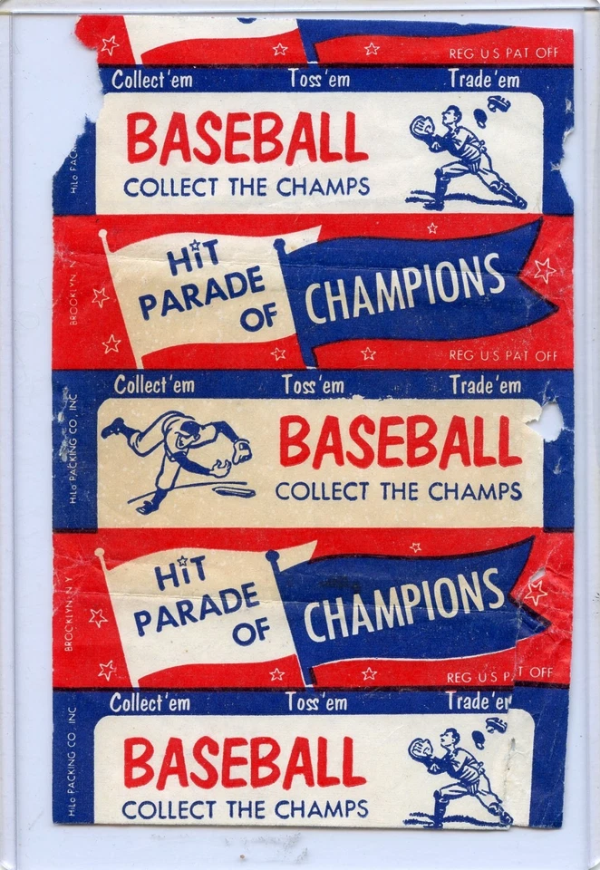 1952 Berk Ross Baseball Wax Pack Wrapper Hit Parade of Champions - Image 1 of 1