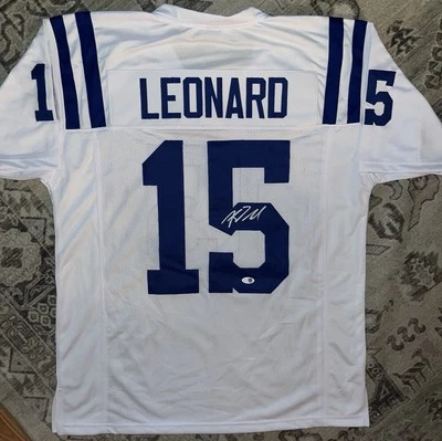 Riley Leonard Signed Custom White Indianapolis Colts Jersey JSA WITNESS COA - Image 1 of 2
