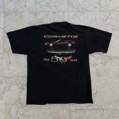 Camisa promocional Chevrolet Corvette 2003 vintage 50 aniversario carreras de autos Foto 1 de 4