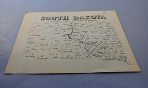 VINTAGE SD LISCENSE PLATE COUNTY LISTING NUMBERS MAP - Picture 1 of 2