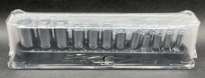 SNAP ON 212SFMY 12PC 3/8" DRIVE METRIC 12PT DEEP CHROME SOCKET SET (MVP033894) - Image 1 of 3