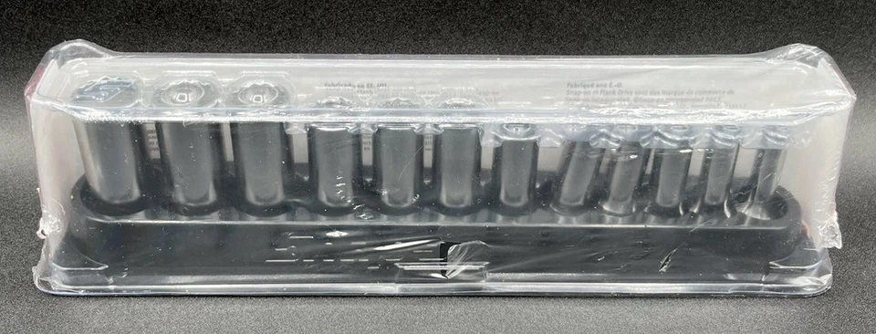 SNAP ON 212SFMY 12PC 3/8" DRIVE METRIC 12PT DEEP CHROME SOCKET SET (MVP033894) - Image 1 of 3