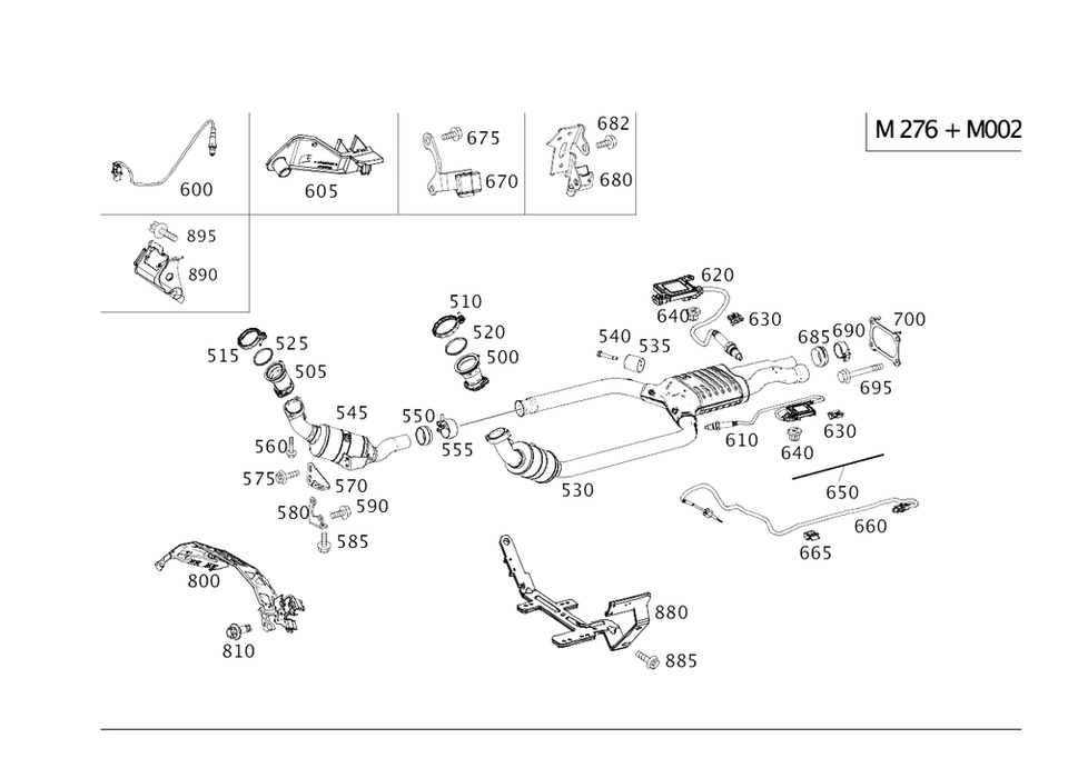 Línea de gas de escape original Mercedes-Benz 276-140-60-13 Foto 1 de 1