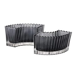Crystal Vases for Centerpieces, Flower Vases for Wedding 7 Inches x2 Black - Picture 1 of 8