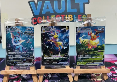 Pokemon TCG S-Chinese Jolteon Flareon Vaporeon Vmax CSHC-003 006 009 Holo Set - Image 1 of 4