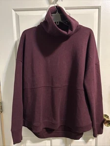 ATHLETA Merlot Wine Cozy Funnel Neck Oversized Sweatshirt M See Photos! - Picture 1 of 7