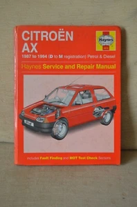 ""Haynes Manual - Citroen AX (1987-94) Workshop Repair Manual"" - Picture 1 of 4