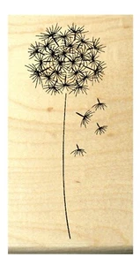 P5 Dandelion rubber stamp 3.5x1.3" WM - Picture 1 of 3