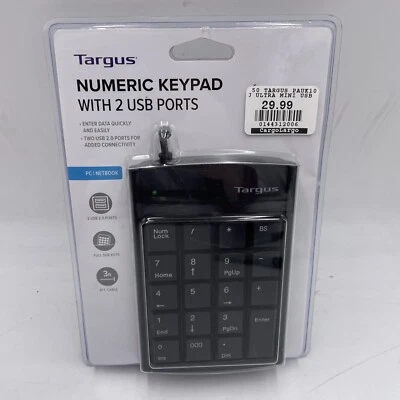 TARGUS NUMERIC KEYPAD 2 PORT USB HUB PAUK10U Pakpoo4B- New Sealed F3 - Image 1 of 4