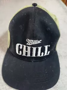 Miller Chill Snap Back Trucker Cap Black Green Adjustable VGC Free Postage - Picture 1 of 7