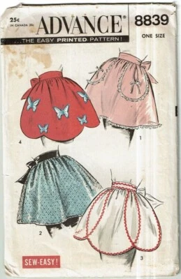 Advance #8839 VTG 1950's Set of Aprons with Appliques Pattern Sz: One Sz UC - Image 1 of 2