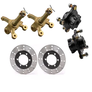 110cc 125cc Go kart ATV Steering Knuckle Spindle+ 4 Stud Wheel Hub+Disc Rotor - Foto 1 di 12