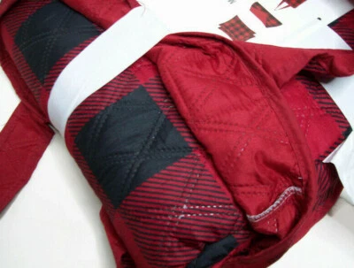 Edredón reversible Martha Stewart rojo negro a cuadros búfalo king 2 fundas king Foto 1 de 4