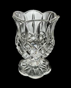 Vintage Homco Home Interiors Glass Tulip Diamond Votive 4" Candle Holder EUC - Picture 1 of 6