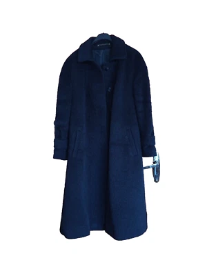 The women's coat 100% alpaca blue - Image 1 of 4